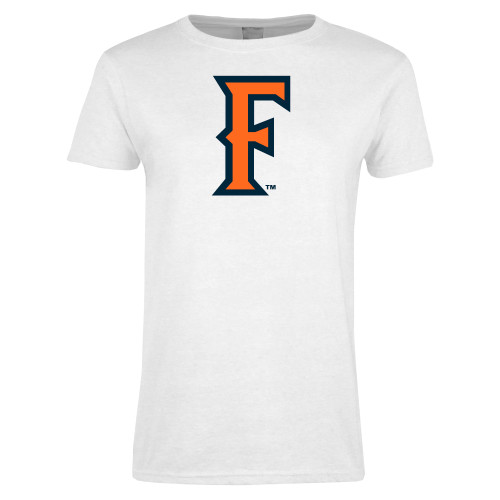  Womens White Short Sleeve Tee - CSUF Athletic Mark