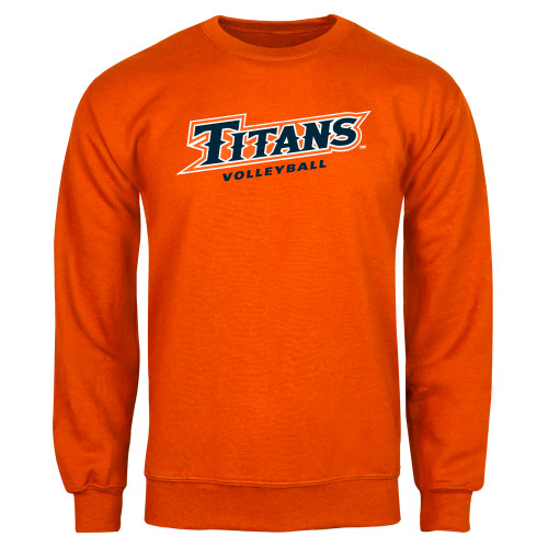 Men's Champion Heathered Oatmeal Cal State Fullerton Titans Eco Powerblend  Crewneck Sweatshirt