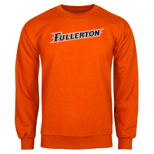  Orange Fleece Crew - Fullerton Athletic Wordmark