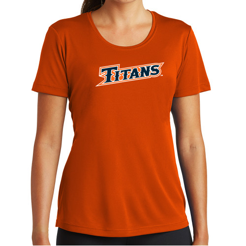  Womens Orange Performance Tee - CSUF Titans Athletic Mark