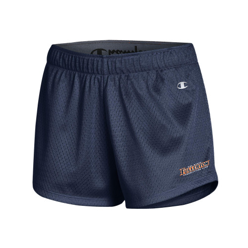  Champion Womens Navy Mesh Short - Powerlifting Club - Cal State Fullerton