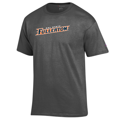  Champion Granite Heather T Shirt - Cal State Fullerton Athletic Wordmark
