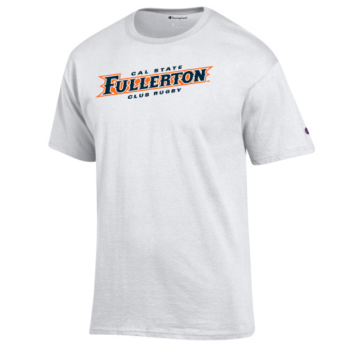  Champion White T Shirt - Cal State Fullerton Club Rugby