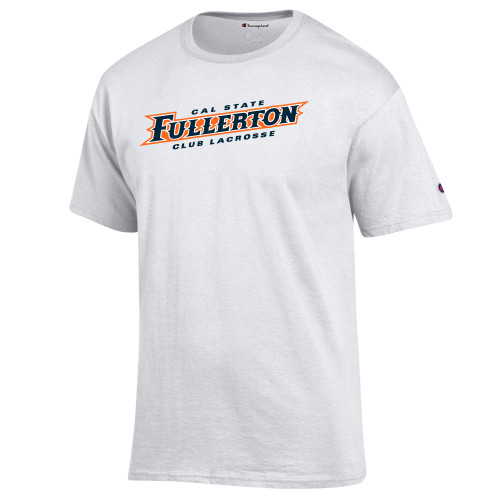  Champion White T Shirt - Cal State Fullerton Club Lacrosse