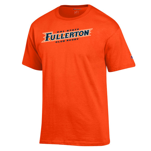  Champion Orange T Shirt - Cal State Fullerton Club Rugby