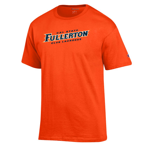  Champion Orange T Shirt - Cal State Fullerton Club Lacrosse