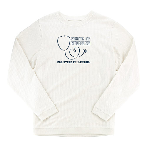  Boxercraft Womens Cream Corded Crew - CSF School of Nursing Stethoscope