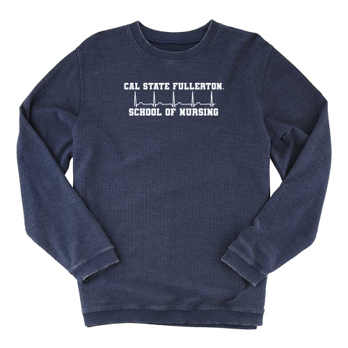  Boxercraft Womens Navy Corded Crew - CSF School of Nursing Heartbeat