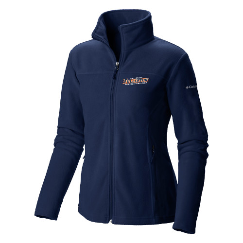  Columbia Womens Navy Full Zip Fleece Jacket - Powerlifting Club - Cal State Fullerton