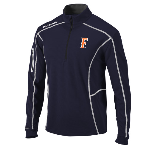  Columbia Navy Omni Wick Shotgun 1/4 Zip - CSUF Athletic Mark