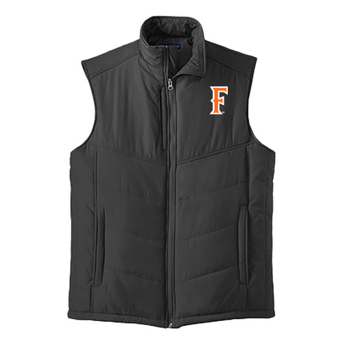  Black Puffer Vest - CSUF Athletic Mark