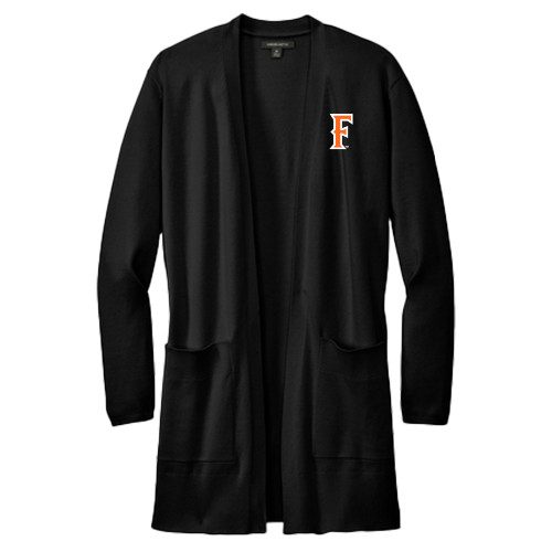  Mercer + Mettle Womens Black Open Front Cardigan Sweater - CSUF Athletic Mark