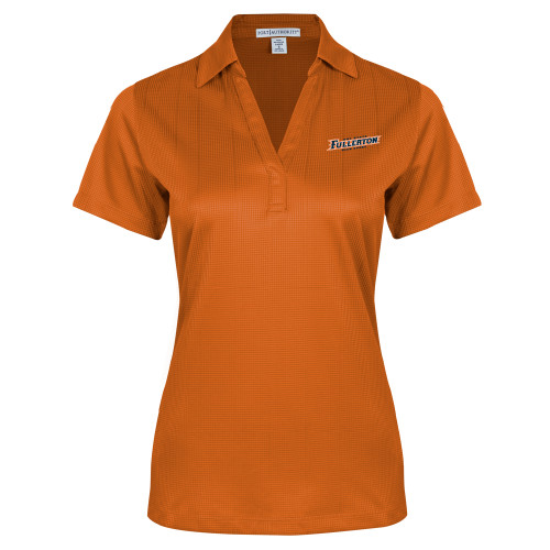  Womens Orange Performance Fine Jacquard Polo - Cal State Fullerton Club Rugby
