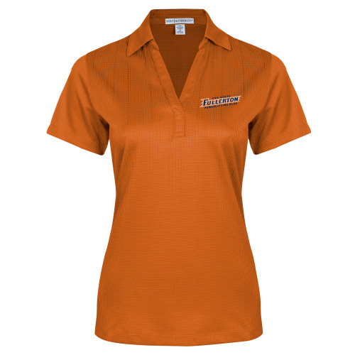  Womens Orange Performance Fine Jacquard Polo - Powerlifting Club - Cal State Fullerton