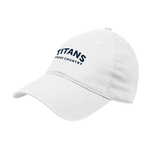  White Unstructured Adjustable Low Profile Hat - Titans Arched Cross Country