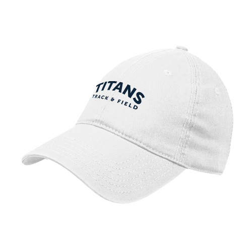  White Unstructured Adjustable Low Profile Hat - Titans Arched Track and Field