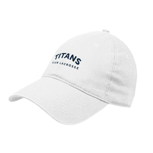  White Unstructured Adjustable Low Profile Hat - Titans Arched Club Lacrosse