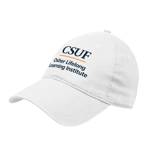 White Unstructured Adjustable Low Profile Hat - OSHER Lifelong Learning Institute CSUF