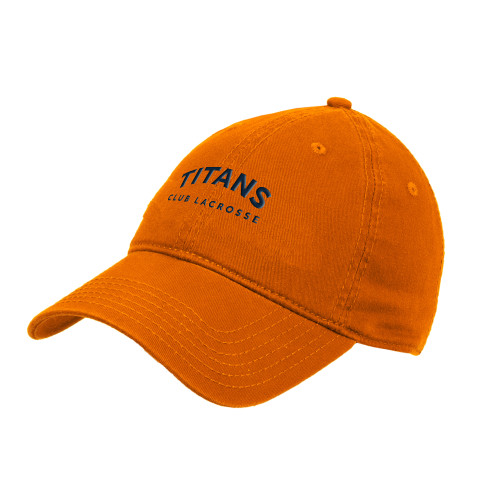  Orange Unstructured Adjustable Low Profile Hat - Titans Arched Club Lacrosse