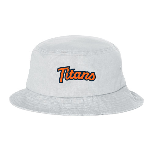 Sportsman White Bucket Hat - Titans Arched Script