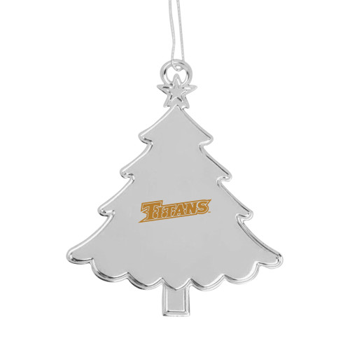  Silver Tree Ornament - CSUF Titans Athletic Mark  Engraved