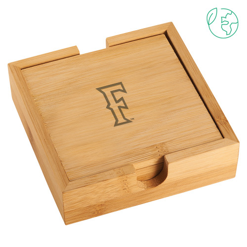  Bamboo Coaster Set - CSUF Athletic Mark Engraved