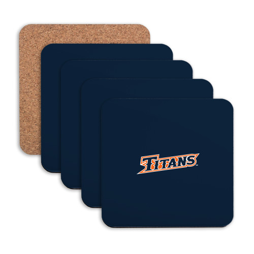  Hardboard Coaster w/Cork Backing 4/set - CSUF Titans Athletic Mark
