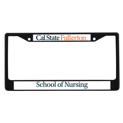  Metal License Plate Frame in Black - Cal State Fullerton Wordmark