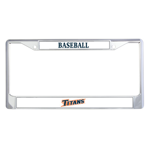  Metal License Plate Frame in Chrome - CSUF Titans Athletic Mark