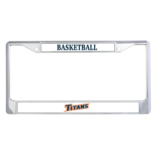  Metal License Plate Frame in Chrome - CSUF Titans Athletic Mark