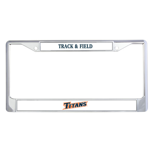  Metal License Plate Frame in Chrome - CSUF Titans Athletic Mark