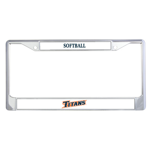  Metal License Plate Frame in Chrome - CSUF Titans Athletic Mark