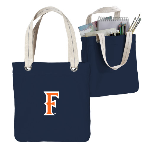  Allie Navy Canvas Tote - CSUF Athletic Mark