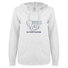 Thumbnail image for  ENZA Womens White V Notch Raw Edge Fleece Hoodie