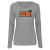 Thumbnail image for  Womens Grey Long Sleeve V Neck Tee 