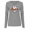 Thumbnail image for  Womens Grey Long Sleeve V Neck Tee 
