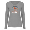 Thumbnail image for  Womens Grey Long Sleeve V Neck Tee 