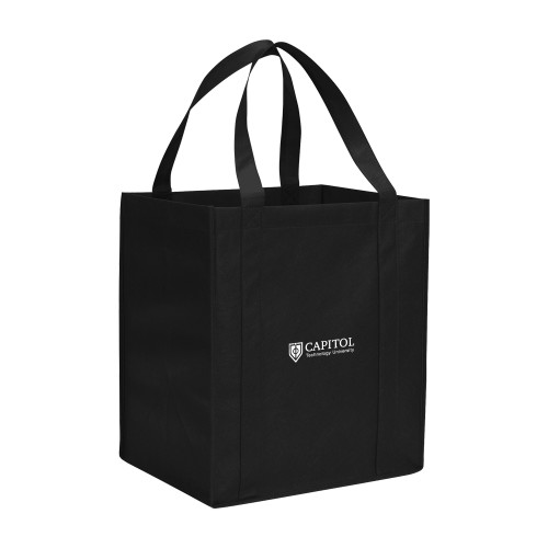  Non Woven Black Grocery Tote - Primary Mark