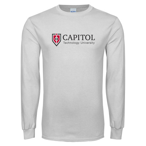  White Long Sleeve T Shirt - Primary Mark