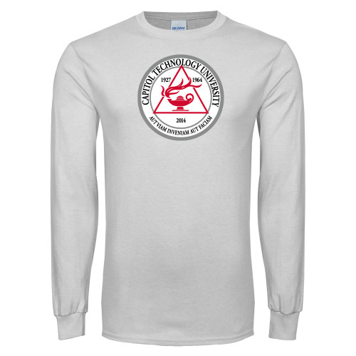  White Long Sleeve T Shirt - University Seal