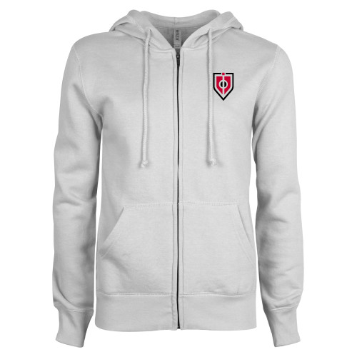  ENZA Womens White Fleece Full Zip Hoodie - Shield