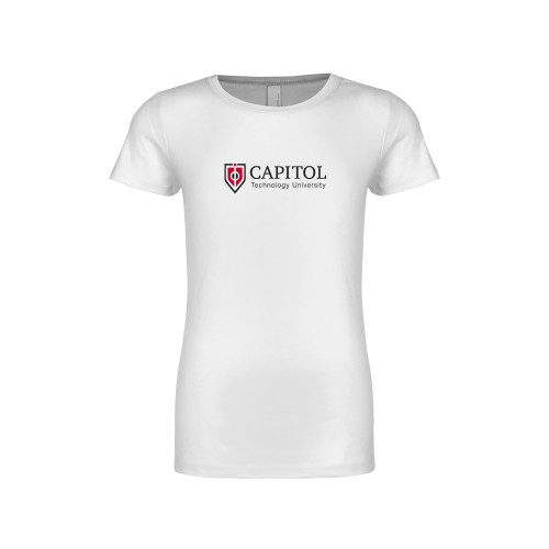  Next Level Girls White Fashion Fit T Shirt - Primary Mark