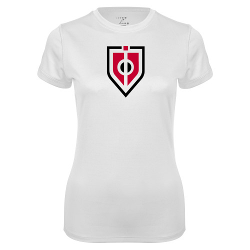  Womens White Performance Tee - Shield