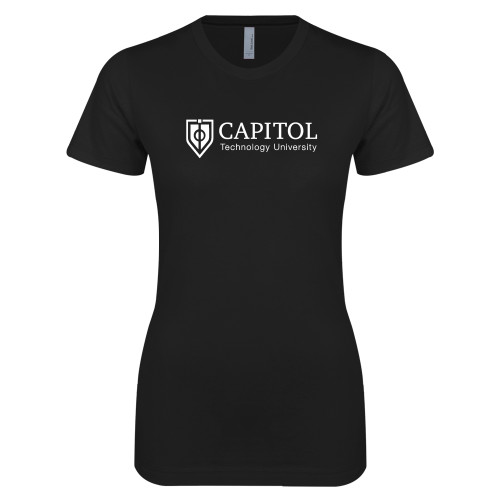  Next Level Womens Black Boyfriend Tee - Primary Mark