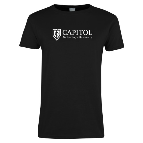  Womens Black Short Sleeve Tee - Primary Mark