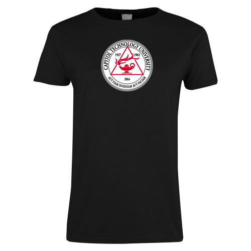  Womens Black Short Sleeve Tee - University Seal