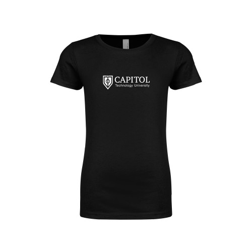  Next Level Girls Black Fashion Fit T Shirt - Primary Mark