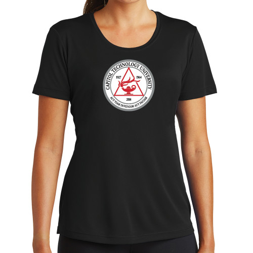  Womens Black Performance Tee - University Seal