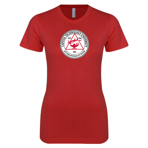  Next Level Womens Red Boyfriend Tee - University Seal