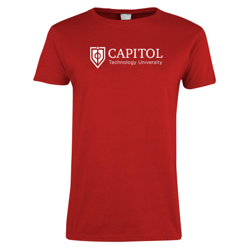  Womens Short Sleeve Red Tee - Primary Mark